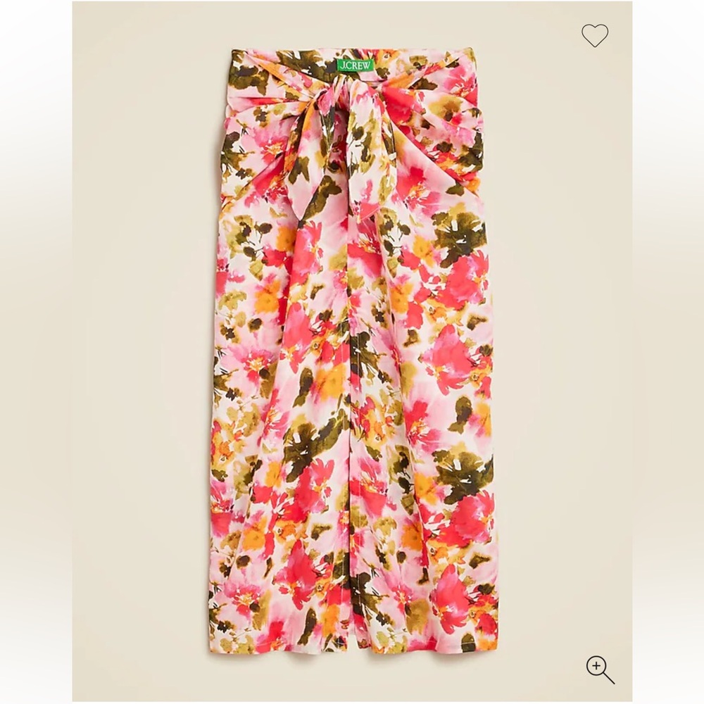 J. Crew Convertible beach sarong in floral cotton voile Large